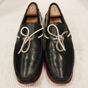 SALVATORE FERRAGAMO men's size 11 D black boat/deck shoes.